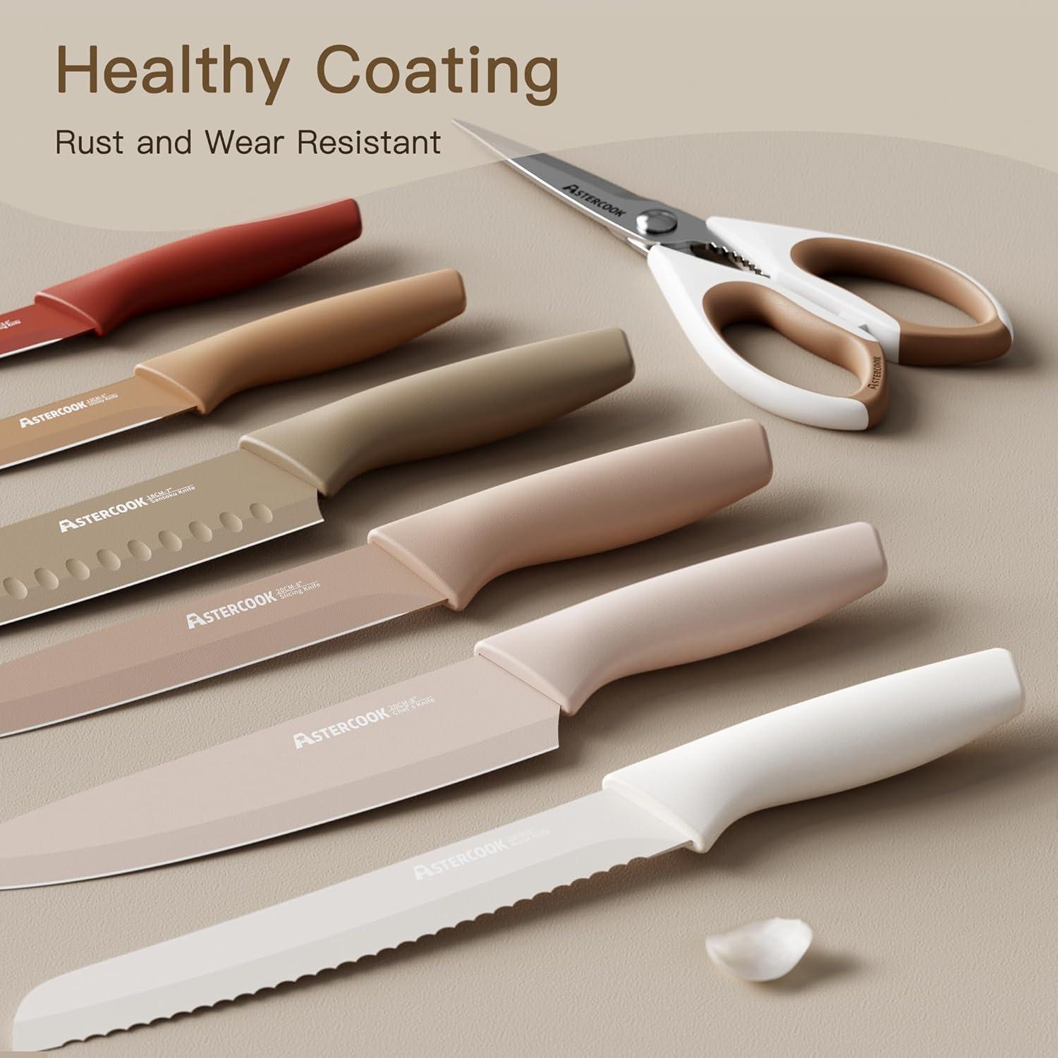 Astercook Knife Set Review: Anti-Rust, 13-Piece, Dishwasher-Safe